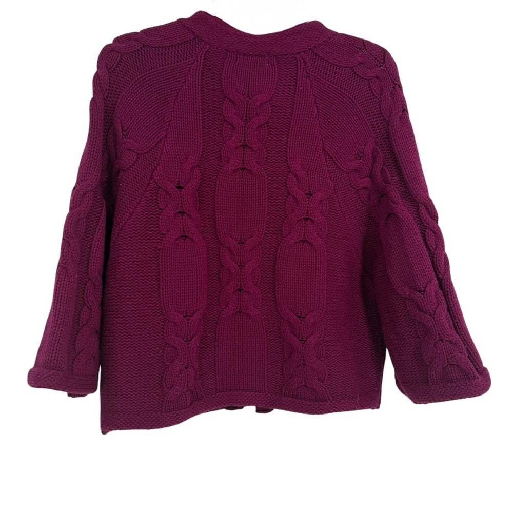 Fossil Sweater Cotton Wool Blend Purple Magenta Women's Size Large Cardigan - Picture 2 of 8